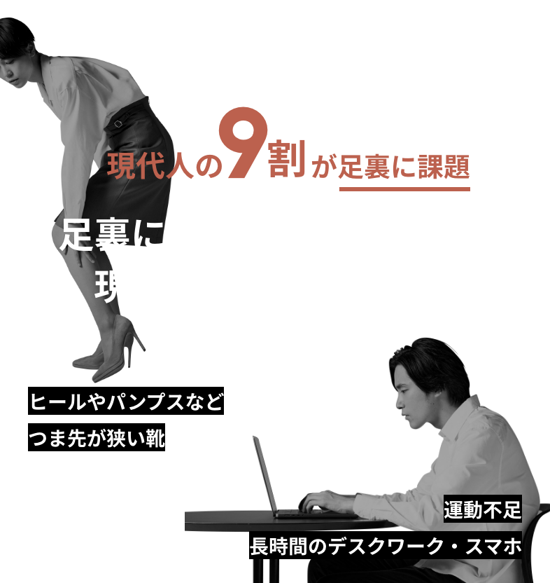 現代人の9割が足裏に課題