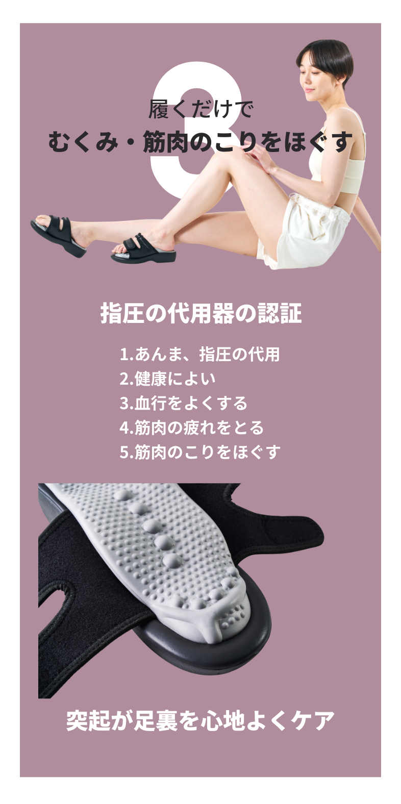 履くだけでむくみ・筋肉のこりをほぐす
