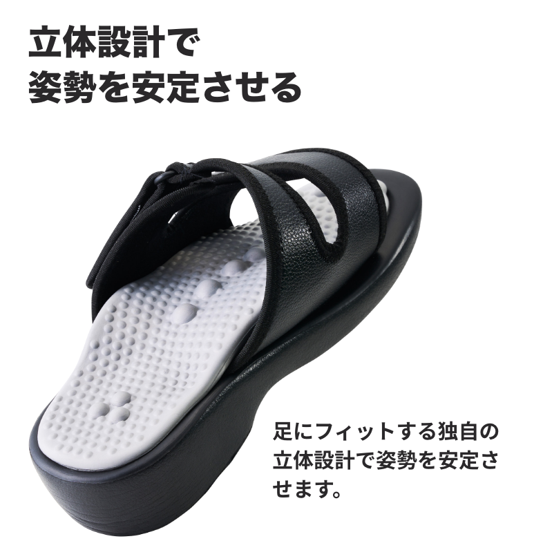 立体設計で姿勢を安定させる